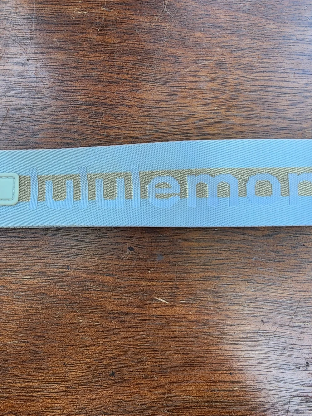 Lululemon Never Lost Keychain Metallic Wordmark Blue Gold NWOT